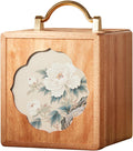 Elegant Walnut Wooden Jewelry Box with Handle - 4-Tier Organizer for Rings and Necklaces