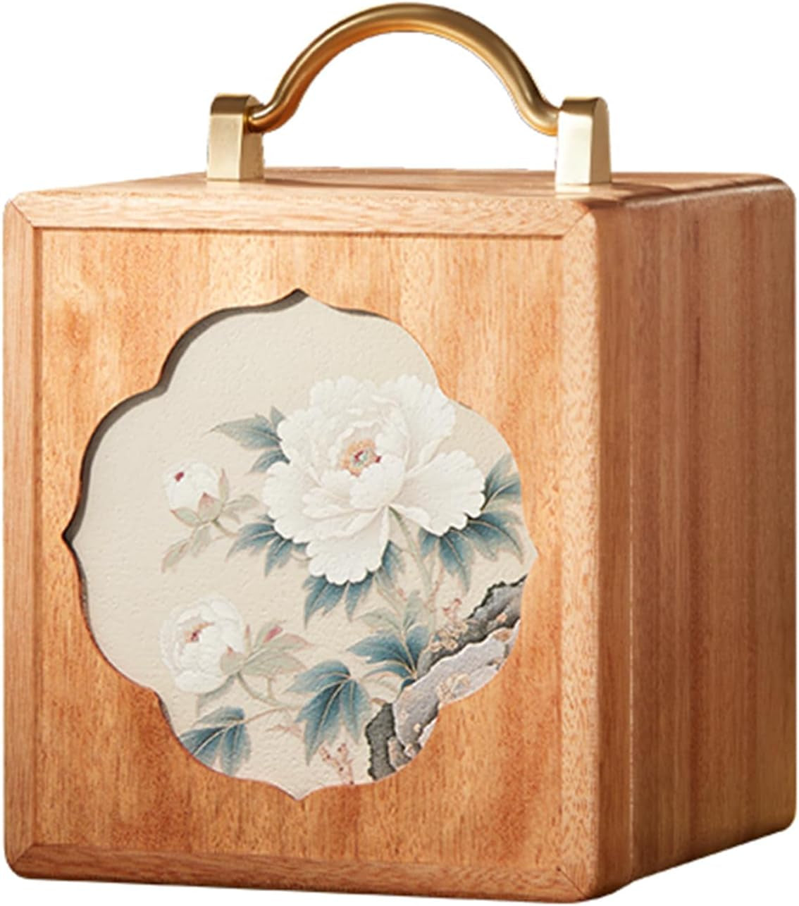 Elegant Walnut Wooden Jewelry Box with Handle - 4-Tier Organizer for Rings and Necklaces