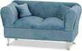 Vintage Velvet Openable Sofa Jewelry Box - Miniature Blue Couch for Earrings, Bracelets, and Rings Storage