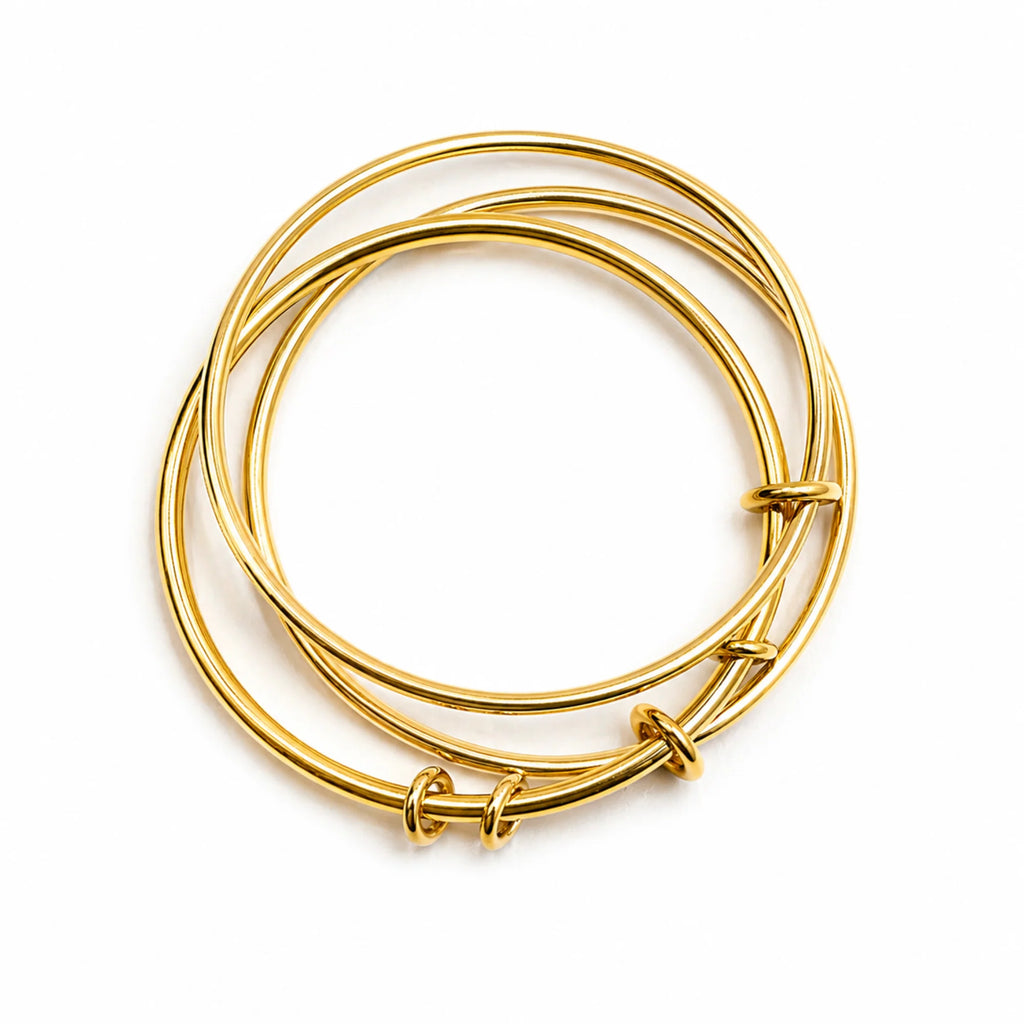 Modern Knot Accent Bangles – Minimal Stack Set