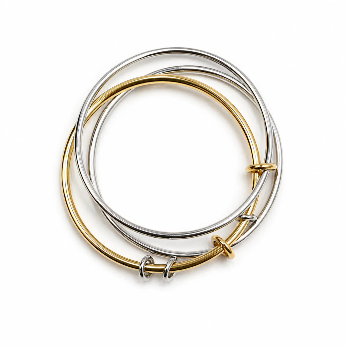 Modern Knot Accent Bangles – Minimal Stack Set
