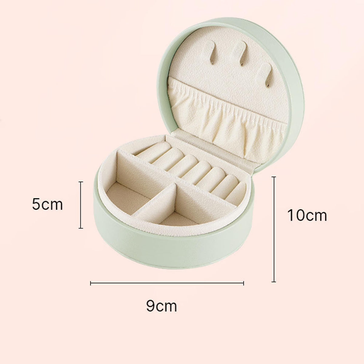 Chic Pink PU Leather Travel Jewelry Box - Portable Organizer with Compartments