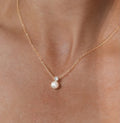 Pearl Necklace Bridal Pearl and Diamond Necklace Bridal Necklace Bridesmaid Necklace Minimalist Wedding Jewelry Gift for Her Bridesmaid Gift