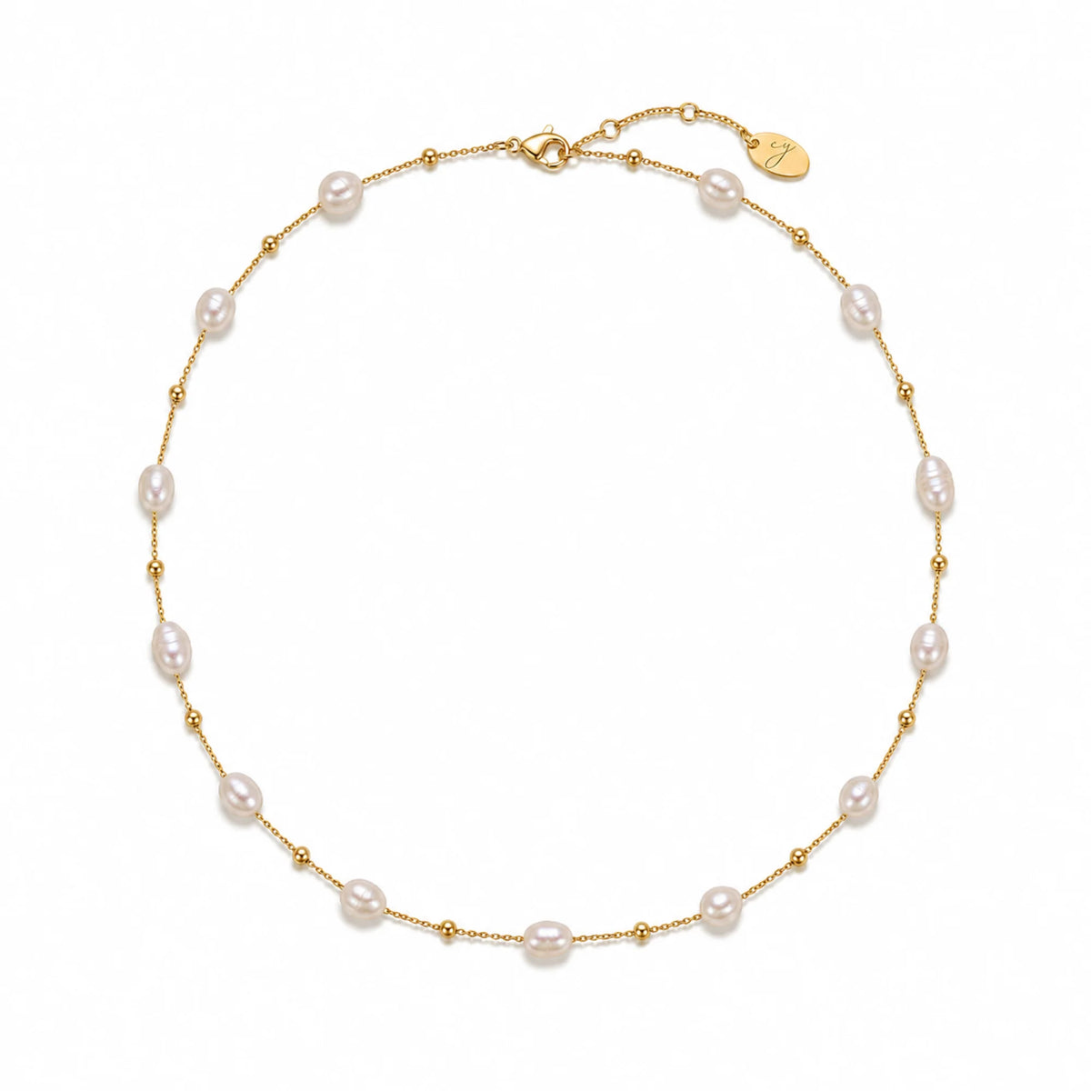 Ashley Freshwater Pearl Necklace - Waterproof Steel