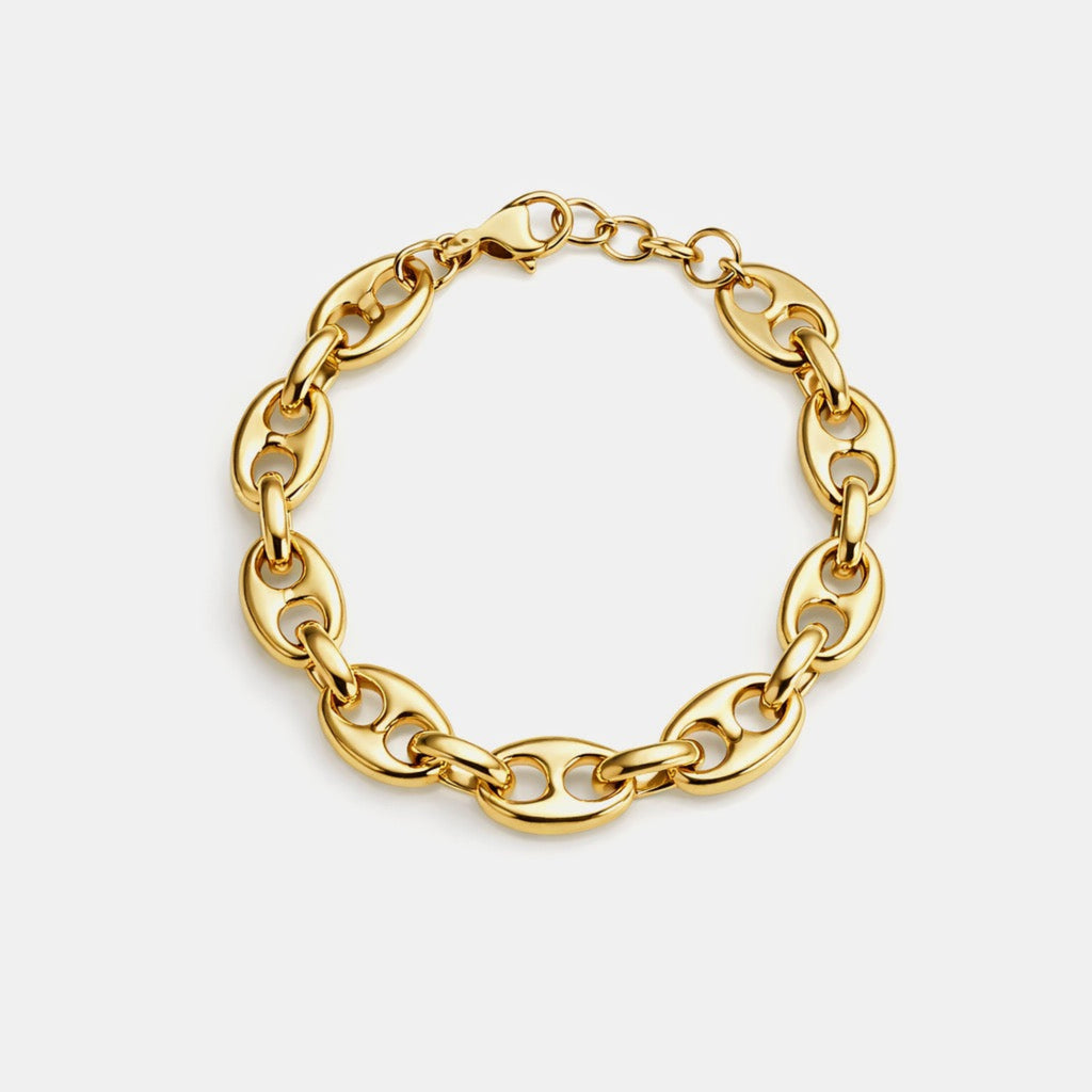 Equestrian Twist Link Bracelet – Horsebit-Inspired Gold Design