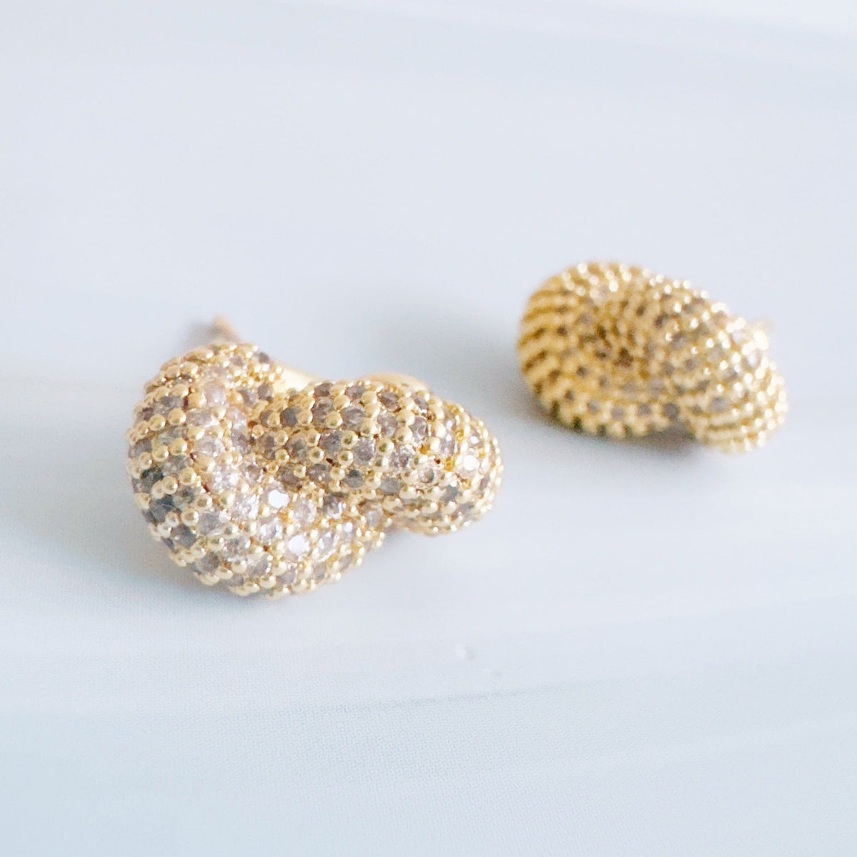 Pavé Loop Statement Earrings – Interlocking Design with Sparkling Detail