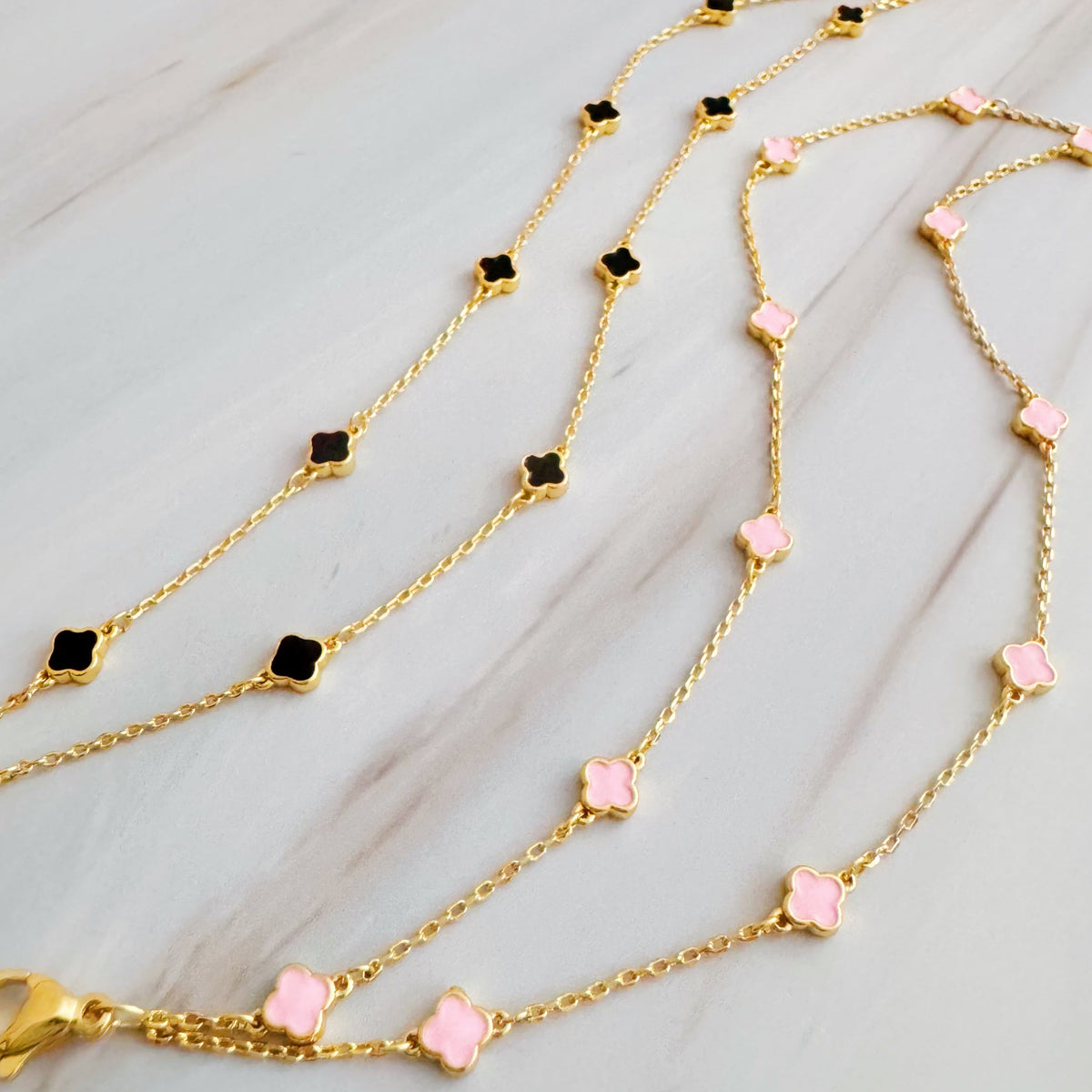 Petite Clover Layered Chain Bracelet