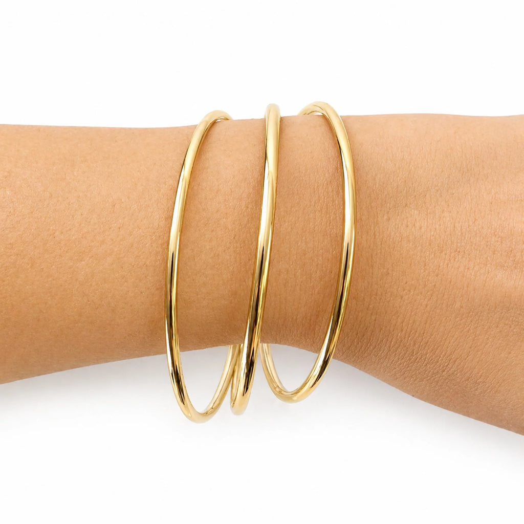 Modern Knot Accent Bangles – Minimal Stack Set