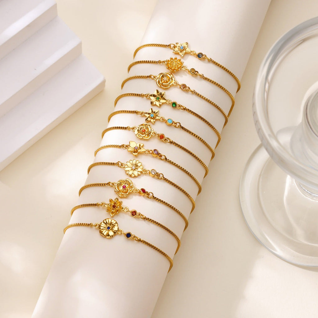 Birth Flower Bracelet