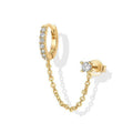Silver Single-Row Diamond Stud Earrings