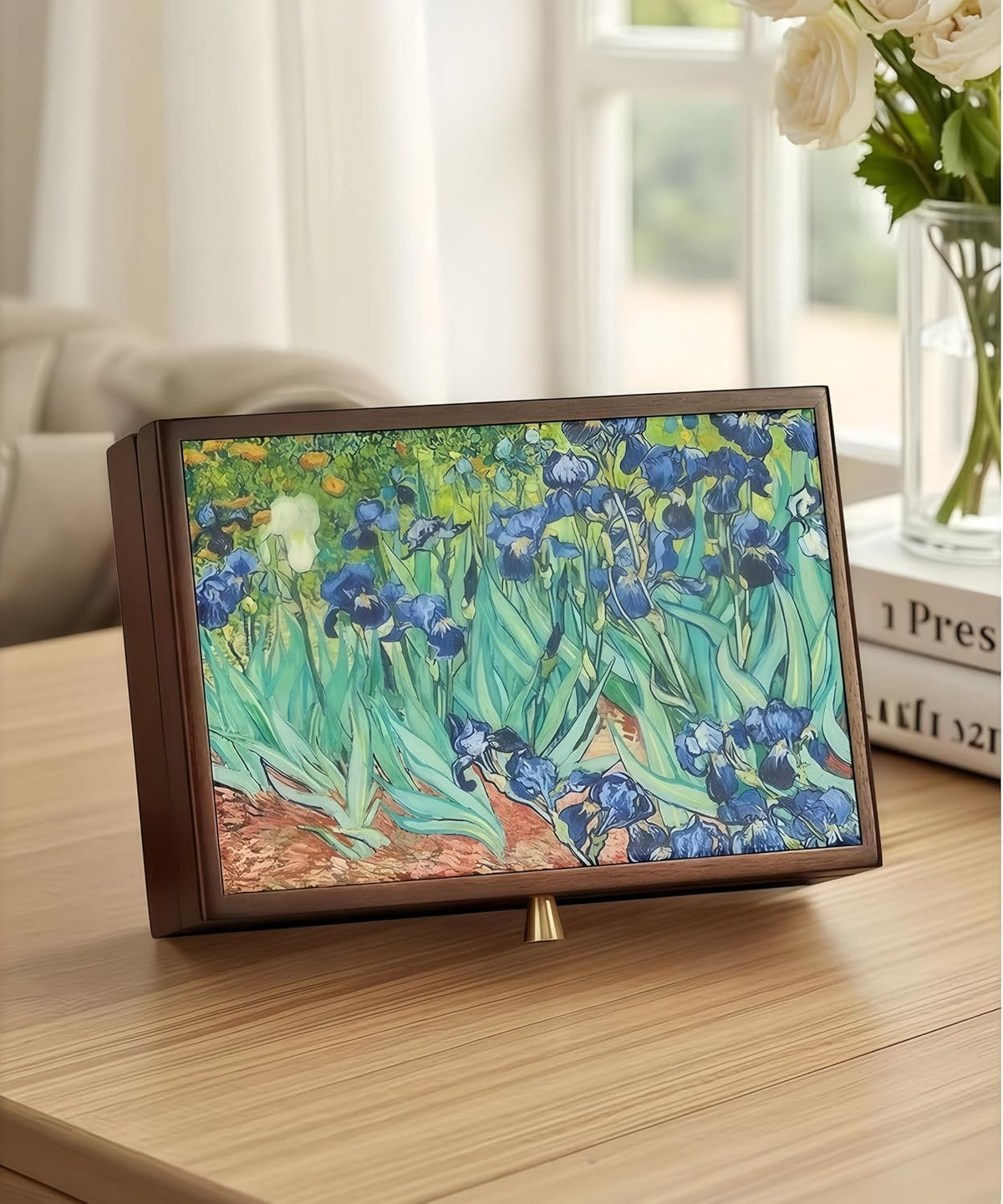 Elegant Mahogany Jewelry Box - Velvet-Lined Organizer for Earrings, Rings, Necklaces & Bracelets - Vintage Brown & Classic Style for Women