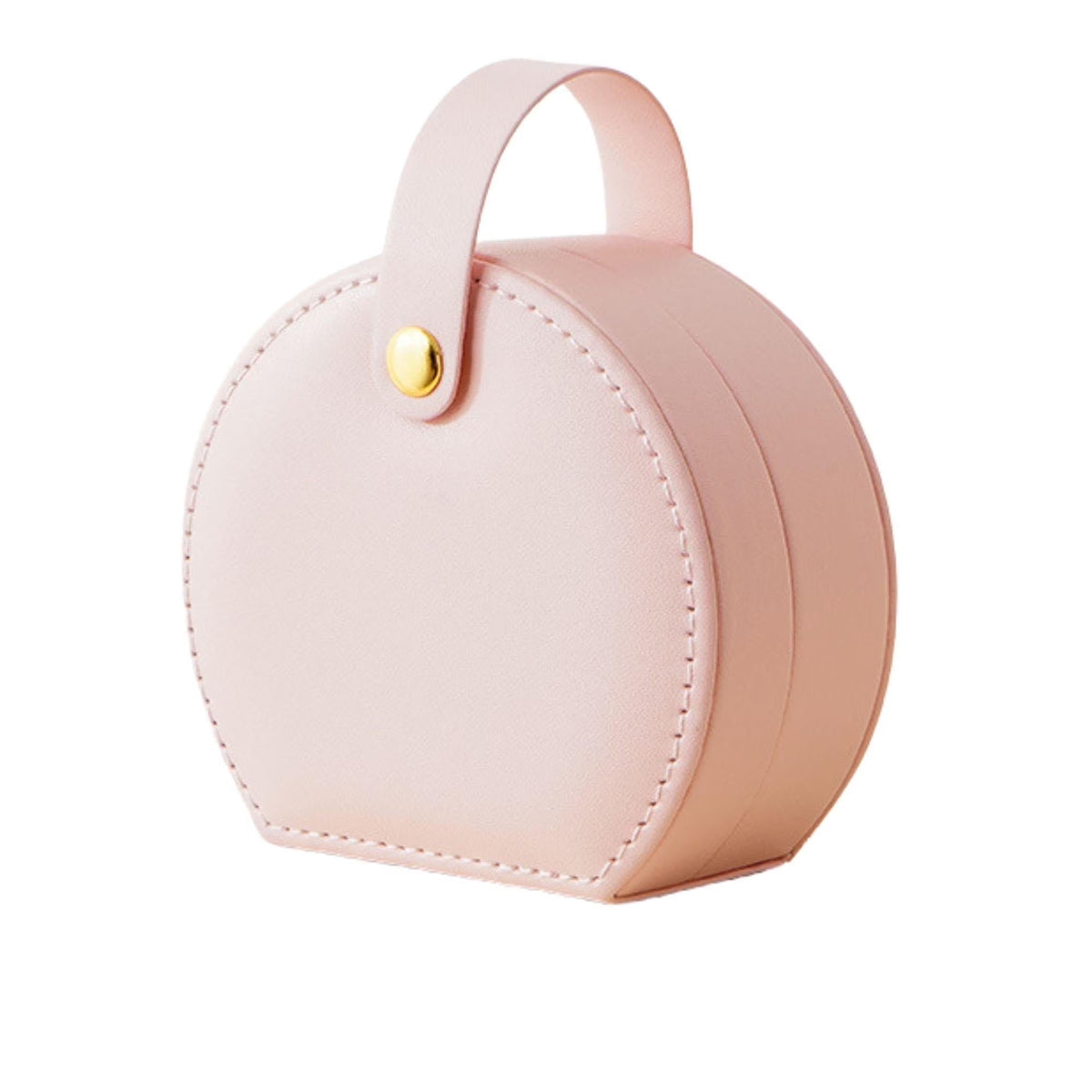 Chic Pink PU Leather Travel Jewelry Box - Portable Organizer with Compartments