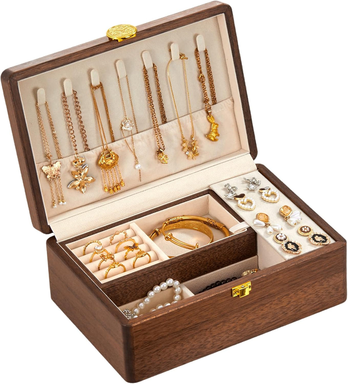 Jewelry Small Wooden Box Jewelry Organizer and Storage for Women