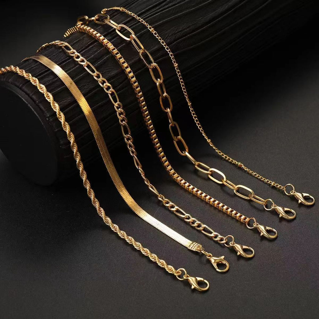 Womens Set Multi-layer Chain Minimalist Bracelet